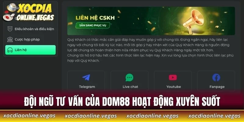 DOM88 - Trải Nghiệm Điểm Đến Vàng Của Dân Cược Thời Đại Mới 4 Đội ngũ tư vấn của DOM88 hoạt động xuyên suốt