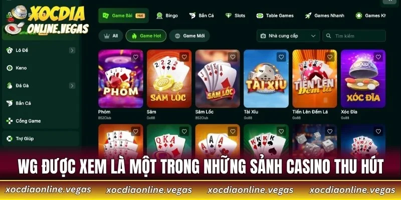 FO88 - Trung Tâm Cá Cược Số Hóa Toàn Diện Trong Năm 2026 3 WG được xem là một trong những sảnh casino thu hút